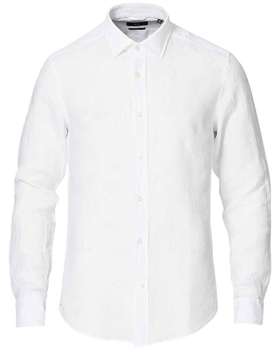 Men | Shirts | BOSS BLACK | BOSS Joy Linen Shirt White