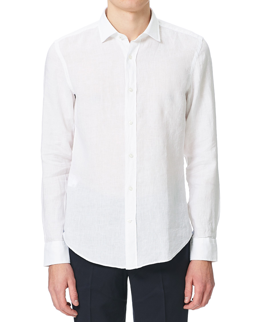 BOSS Joy Linen Shirt White at CareOfCarl.com