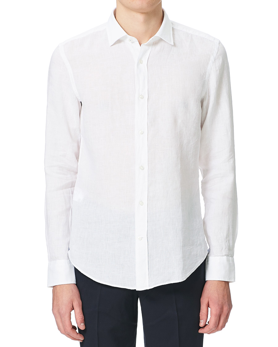 Men | Shirts | BOSS BLACK | BOSS Joy Linen Shirt White