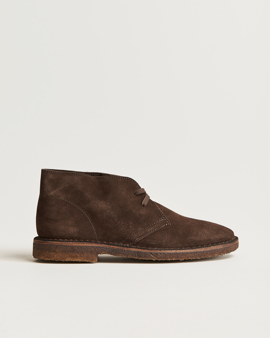 Men | Suede shoes | Drake's | Clifford Suede Desert Boots Dark Brown