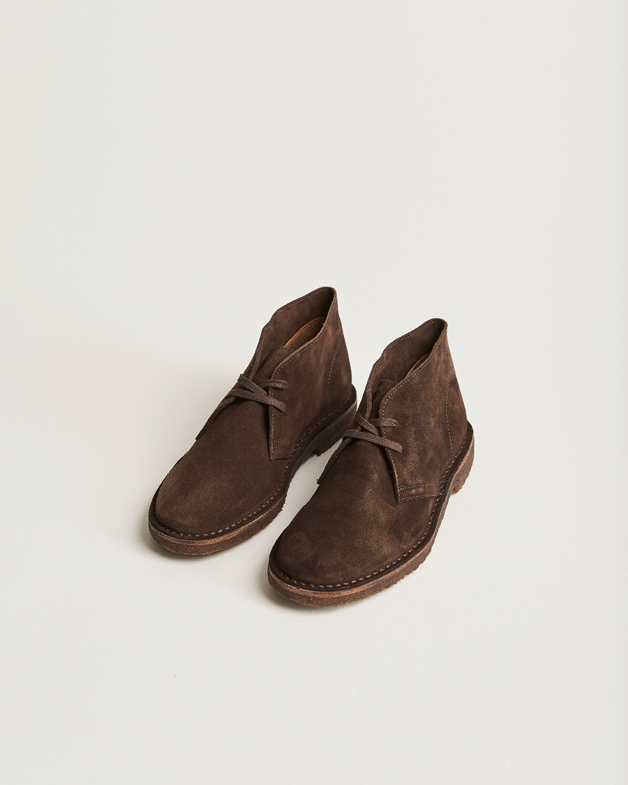 Men | Chukka Boots | Drake's | Clifford Suede Desert Boots Dark Brown