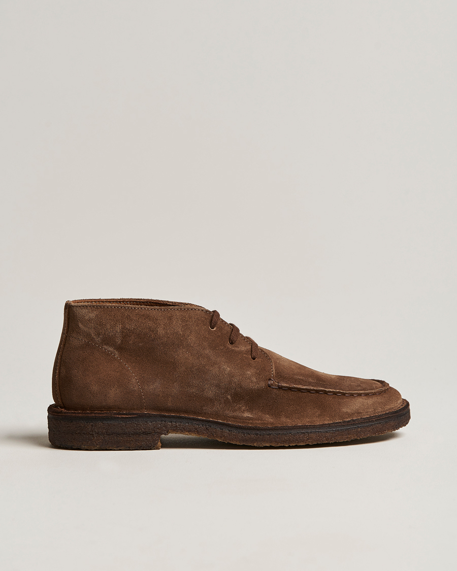 Men | Boots | Drake's | Crosby Moc-Toe Suede Chukka Boots Brown