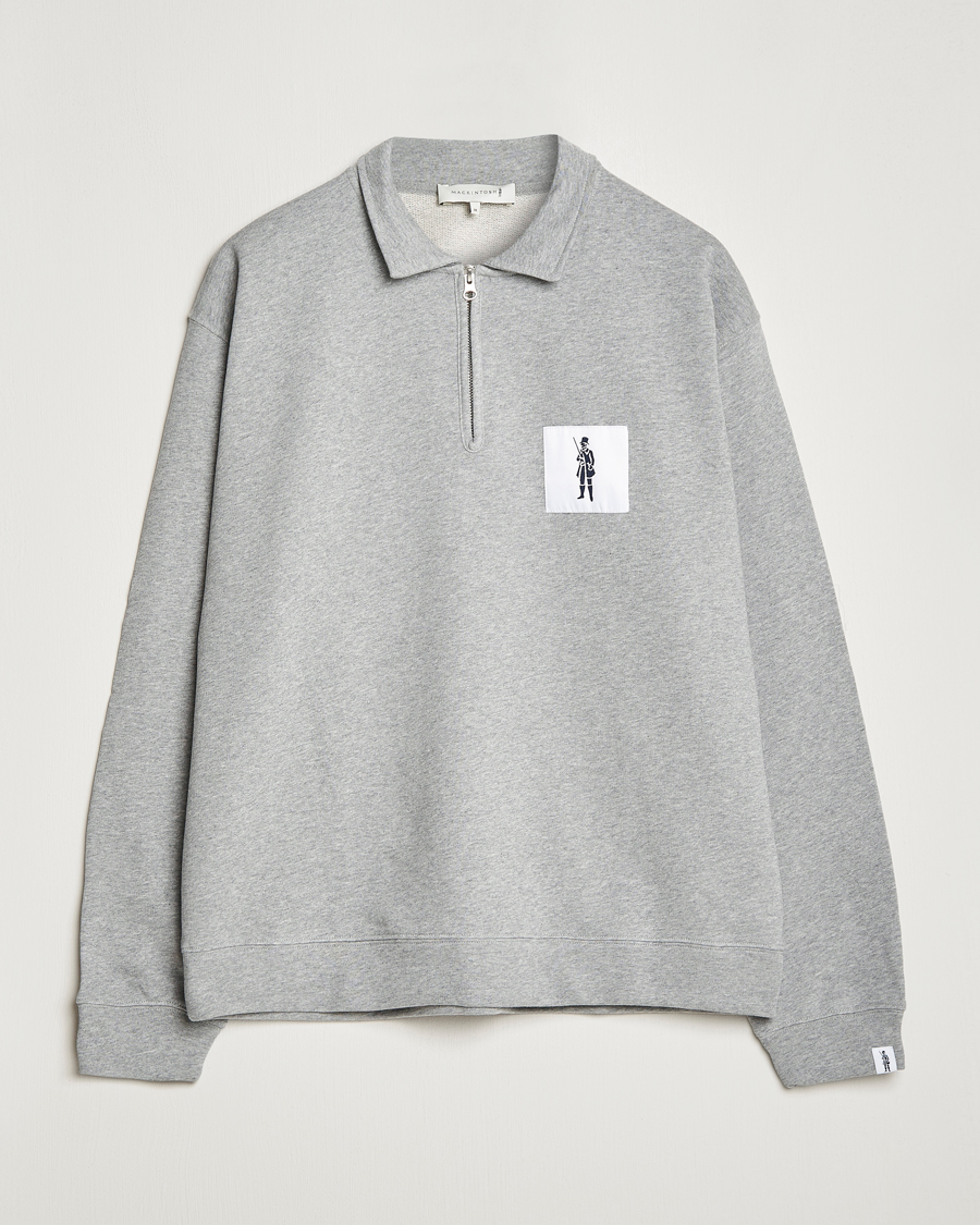 Men | Sweaters & Knitwear | Mackintosh | Dandyman Zip Sweat Grey Melange