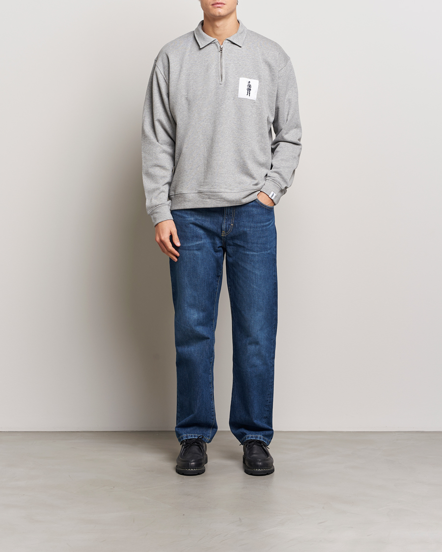 Men | Sweaters & Knitwear | Mackintosh | Dandyman Zip Sweat Grey Melange