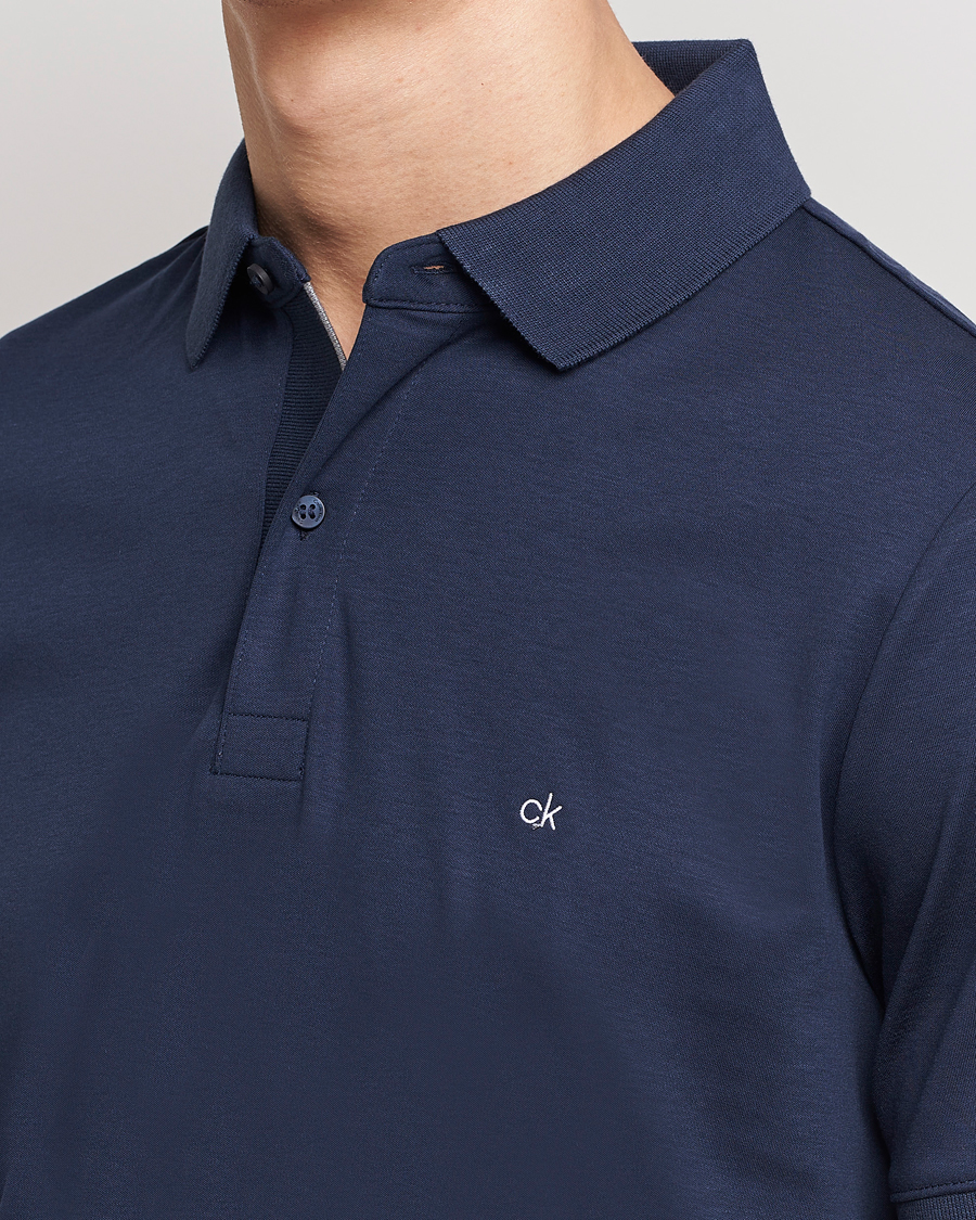 Men | Polo Shirts | Calvin Klein | Liquid Touch Slim Fit Polo Navy