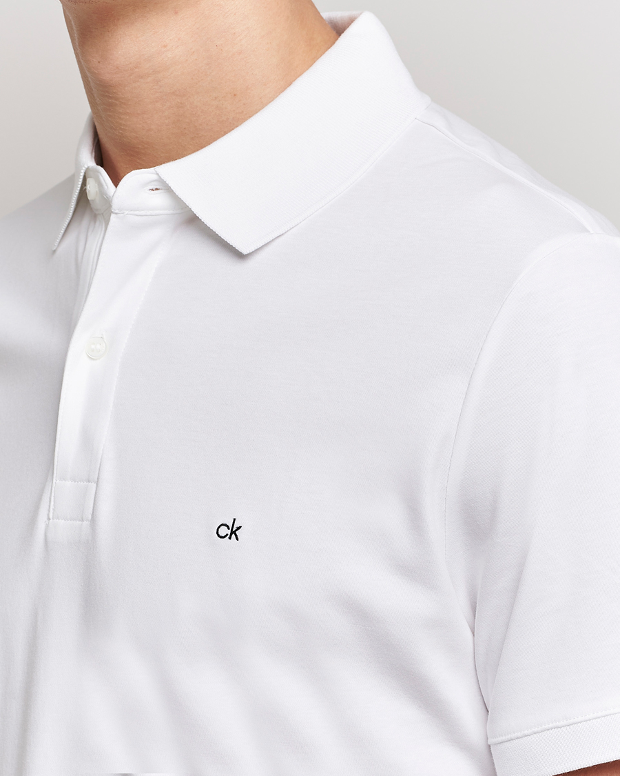 Men | Polo Shirts | Calvin Klein | Liquid Touch Slim Fit Polo Bright White