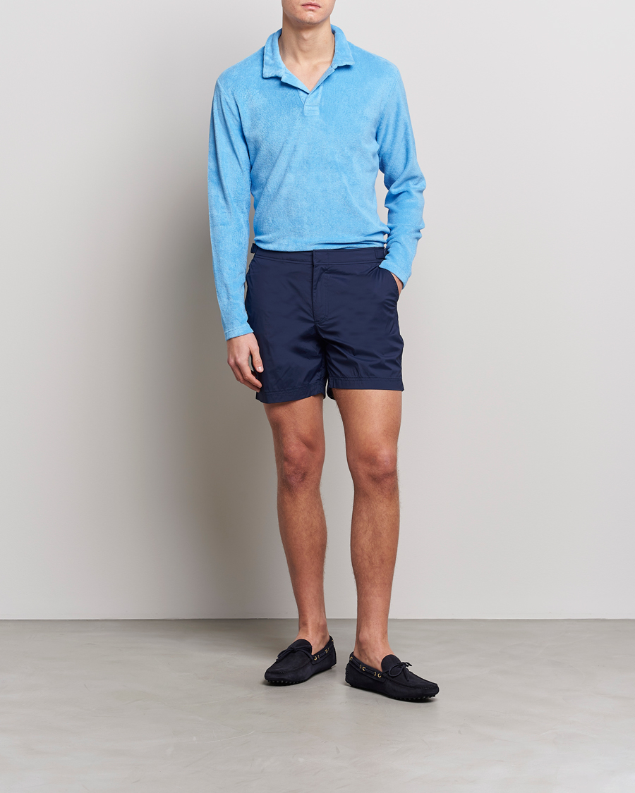 Men | Sweaters & Knitwear | Orlebar Brown | Terry Long Sleeve Polo Riviera