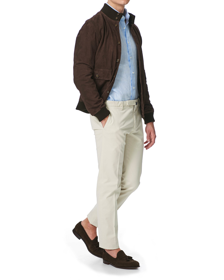 Men | Shirts | Mazzarelli | Linen Cut Away Shirt Light Blue