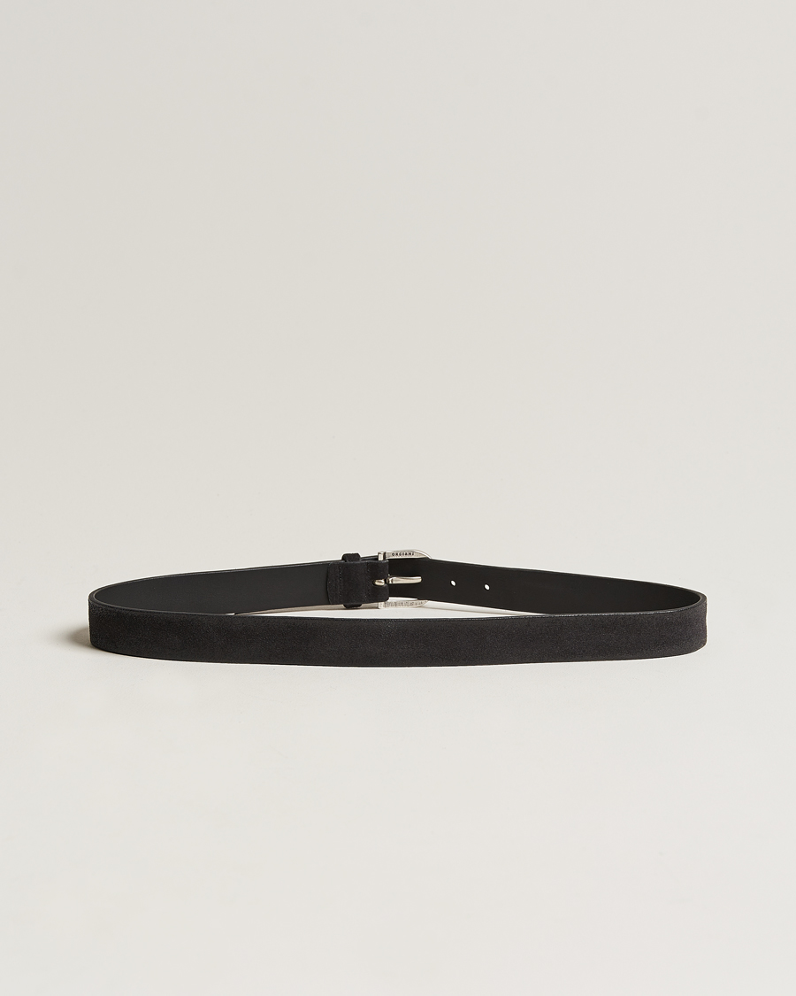 Men | Orciani Handmade Suede Belt 3 cm Nero | Orciani | Handmade Suede Belt 3 cm Nero
