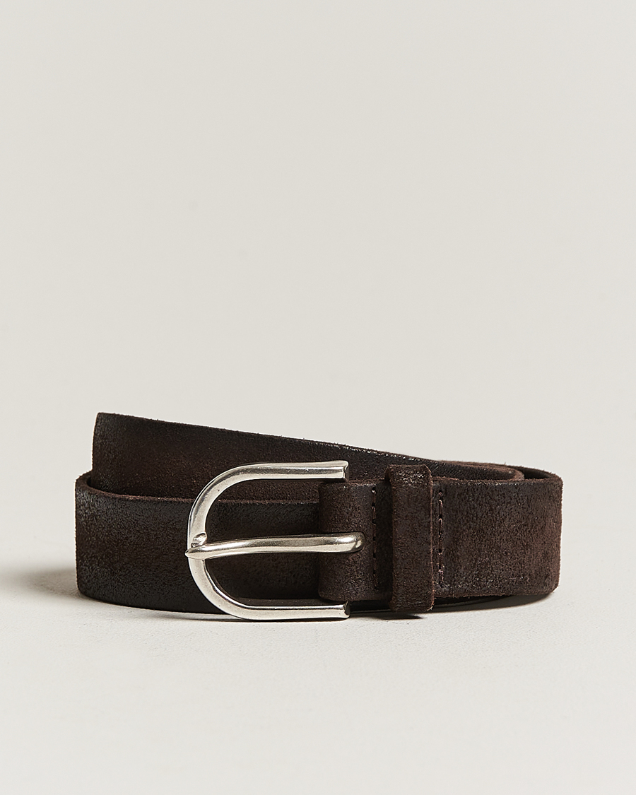 Men | Orciani Handmade Suede Belt 3 cm Testa Di Moro | Orciani | Handmade Suede Belt 3 cm Testa Di Moro