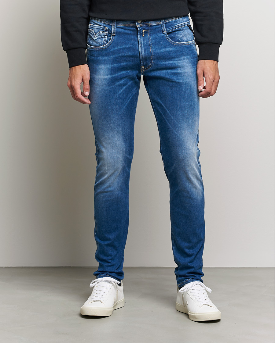 Men |  | Replay | Anbass Hyperflex X-Lite Jeans Medium Blue