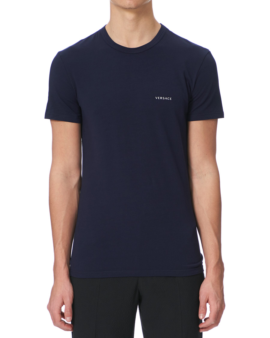 Men | Short Sleeve T-shirts | Versace | Logo Tee Navy