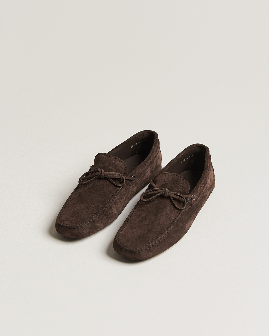 Men |  | Tod's | Lacetto Gommino Carshoe Dark Brown Suede