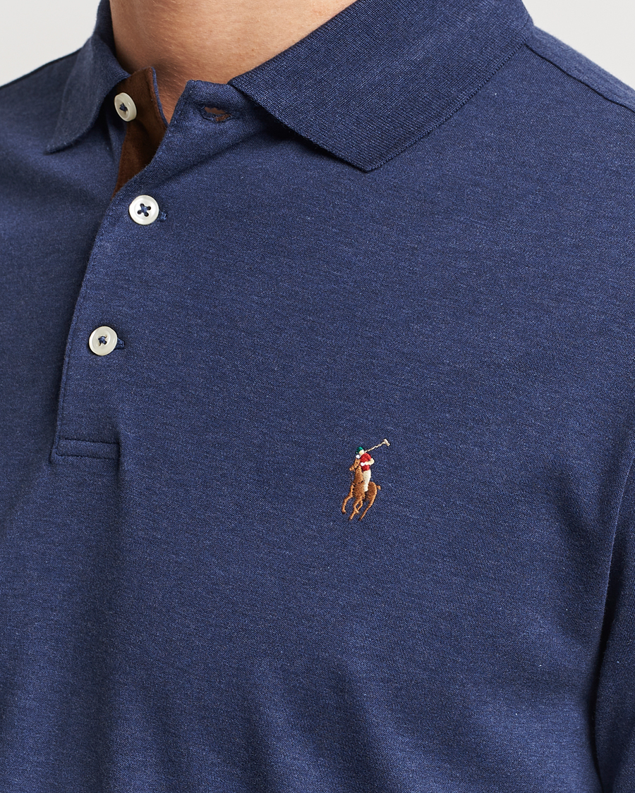 Polo Ralph Lauren slim fit pima polo multi player logo in navy