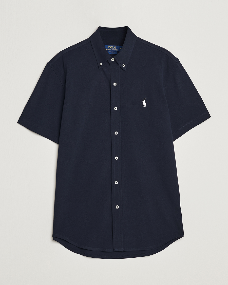 Men | Shirts | Polo Ralph Lauren | Featherweight Mesh Short Sleeve Shirt Aviator Navy