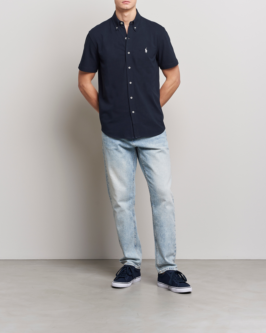 Men | Shirts | Polo Ralph Lauren | Featherweight Mesh Short Sleeve Shirt Aviator Navy