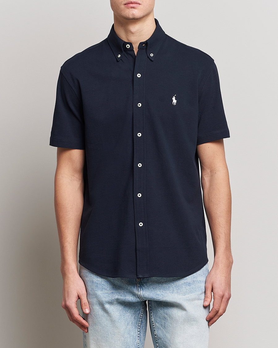 Men | Shirts | Polo Ralph Lauren | Featherweight Mesh Short Sleeve Shirt Aviator Navy
