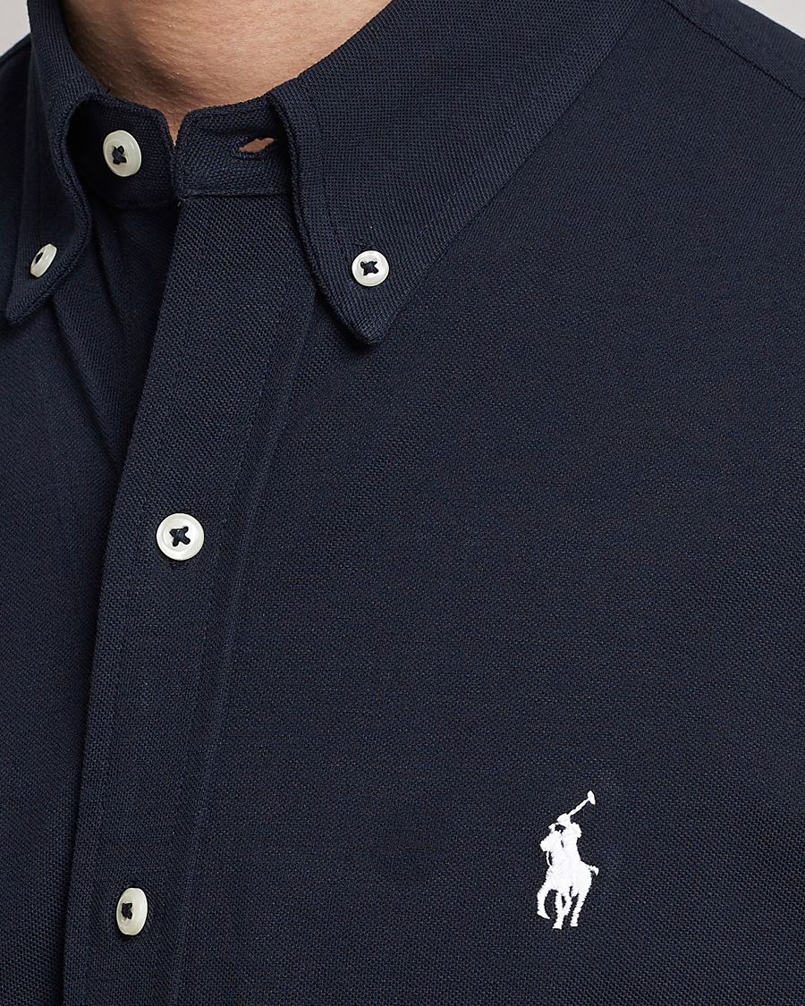 Men | Shirts | Polo Ralph Lauren | Featherweight Mesh Short Sleeve Shirt Aviator Navy