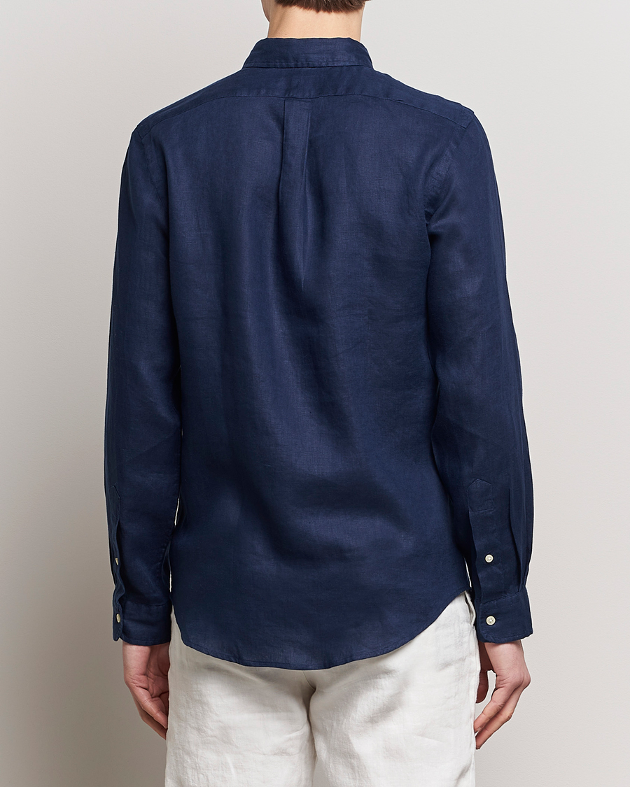 Men | Shirts | Polo Ralph Lauren | Slim Fit Linen Button Down Shirt Newport Navy