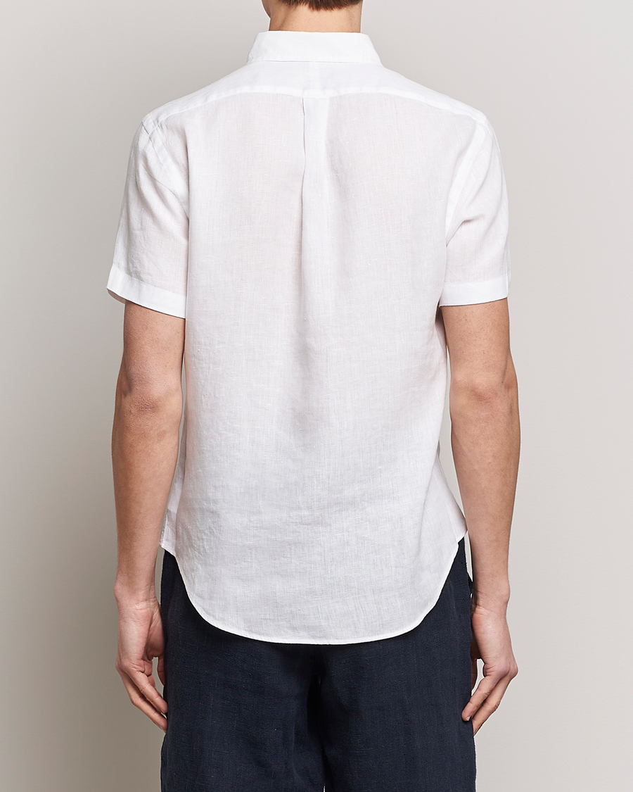 Men | Shirts | Polo Ralph Lauren | Slim Fit Linen Short Sleeve Shirt White