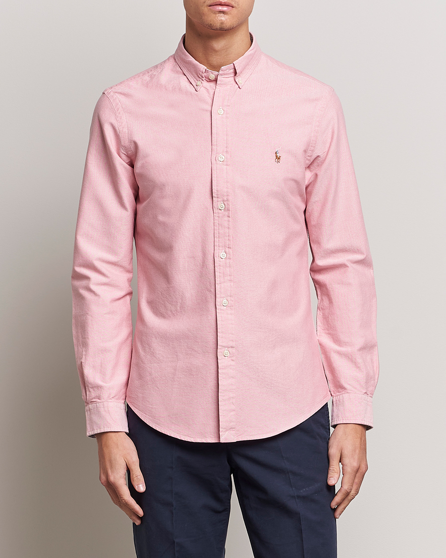 Men | Oxford Shirts | Polo Ralph Lauren | Slim Fit Oxford Button Down Shirt Sunrise Red