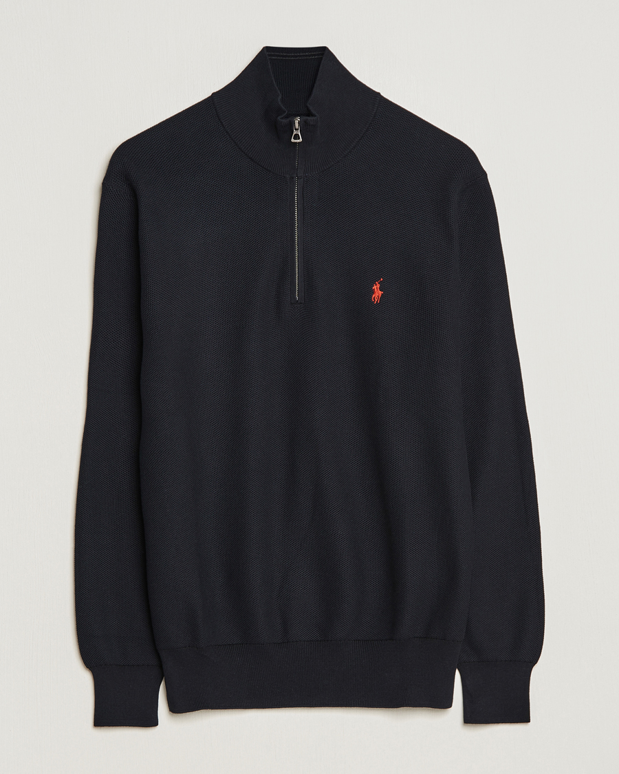 Men | Sweaters & Knitwear | Polo Ralph Lauren | Textured Half-Zip Black