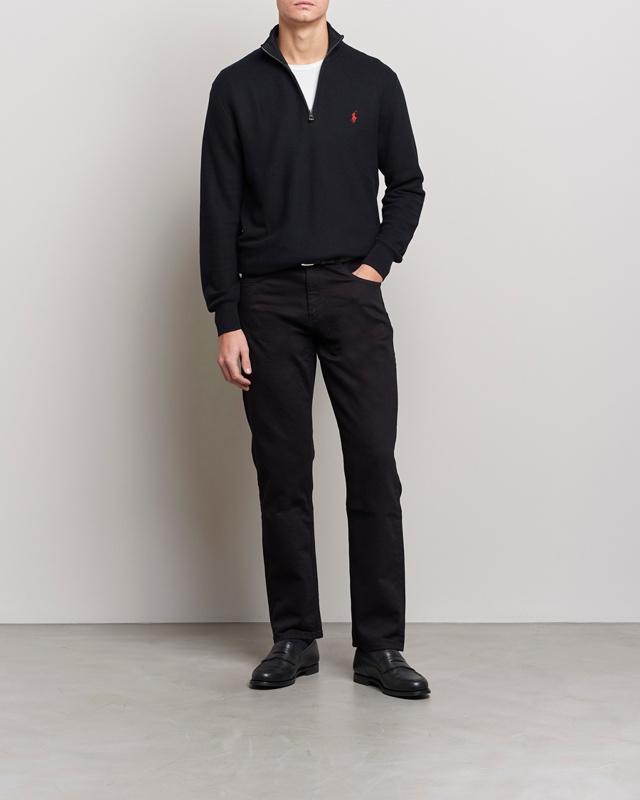 Men | Sweaters & Knitwear | Polo Ralph Lauren | Textured Half-Zip Black