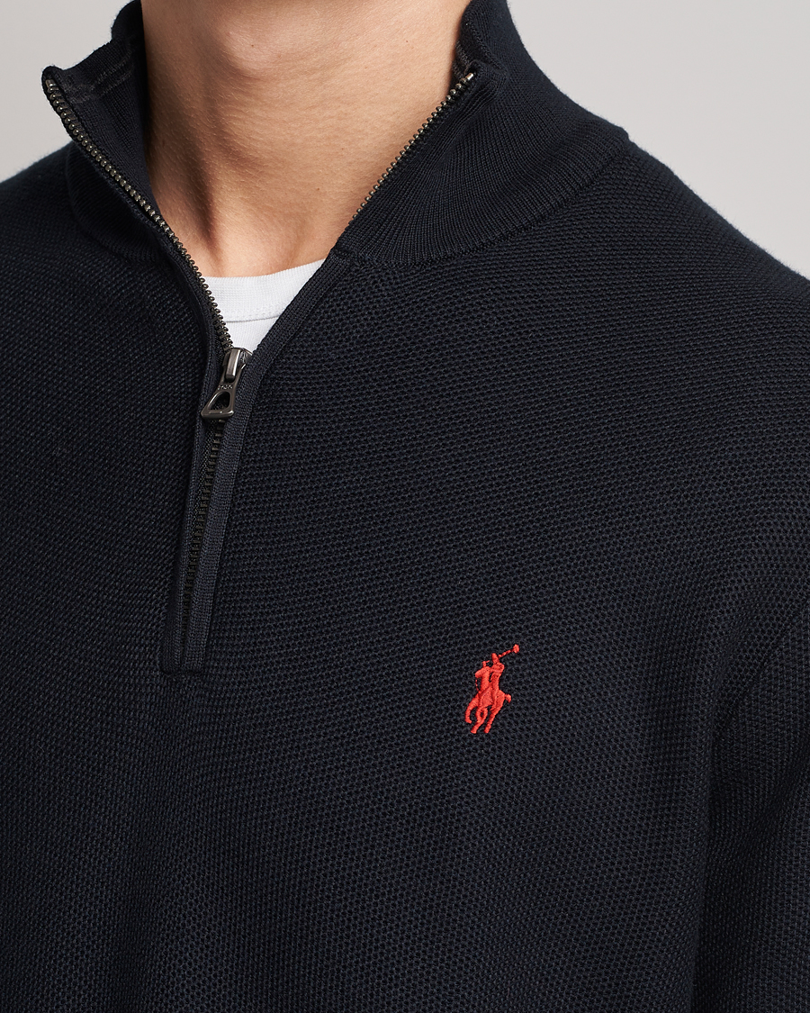 Men | Sweaters & Knitwear | Polo Ralph Lauren | Textured Half-Zip Black