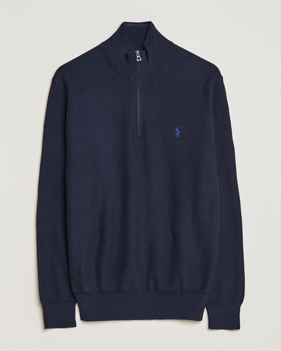 Men | Sweaters & Knitwear | Polo Ralph Lauren | Textured Half-Zip Navy Heather