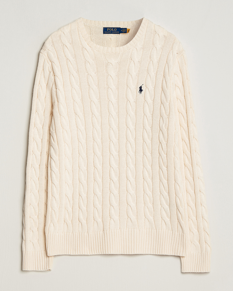 Men | Sweaters & Knitwear | Polo Ralph Lauren | Cotton Cable Pullover Andover Cream