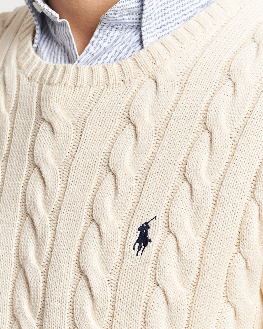 Men | Sweaters & Knitwear | Polo Ralph Lauren | Cotton Cable Pullover Andover Cream