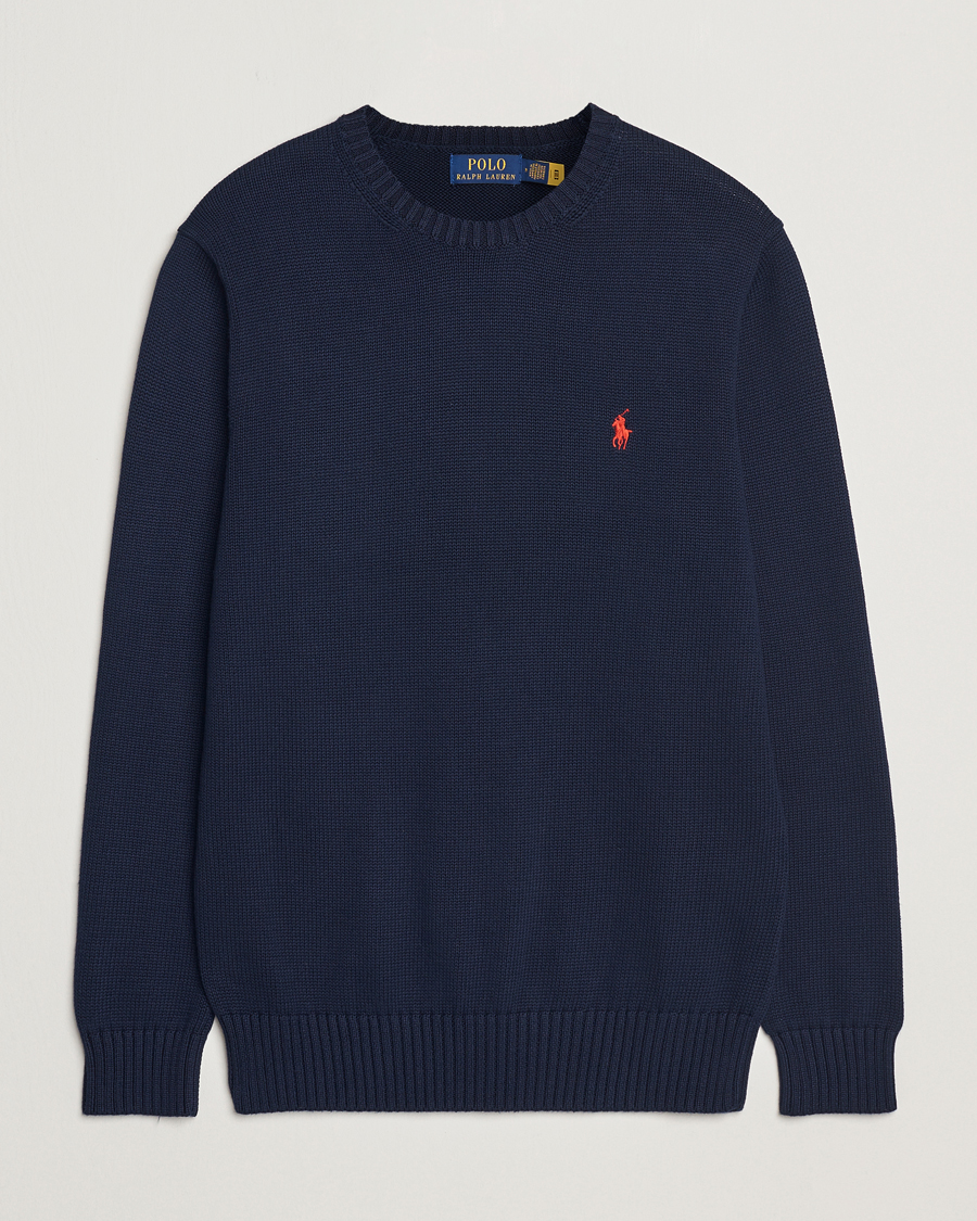 Men | Sweaters & Knitwear | Polo Ralph Lauren | Cotton Crew Neck Sweater Hunter Navy