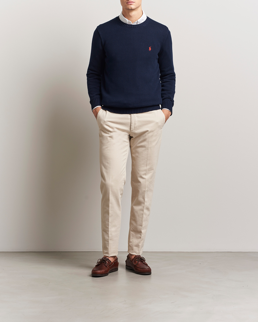 Men | Sweaters & Knitwear | Polo Ralph Lauren | Cotton Crew Neck Sweater Hunter Navy