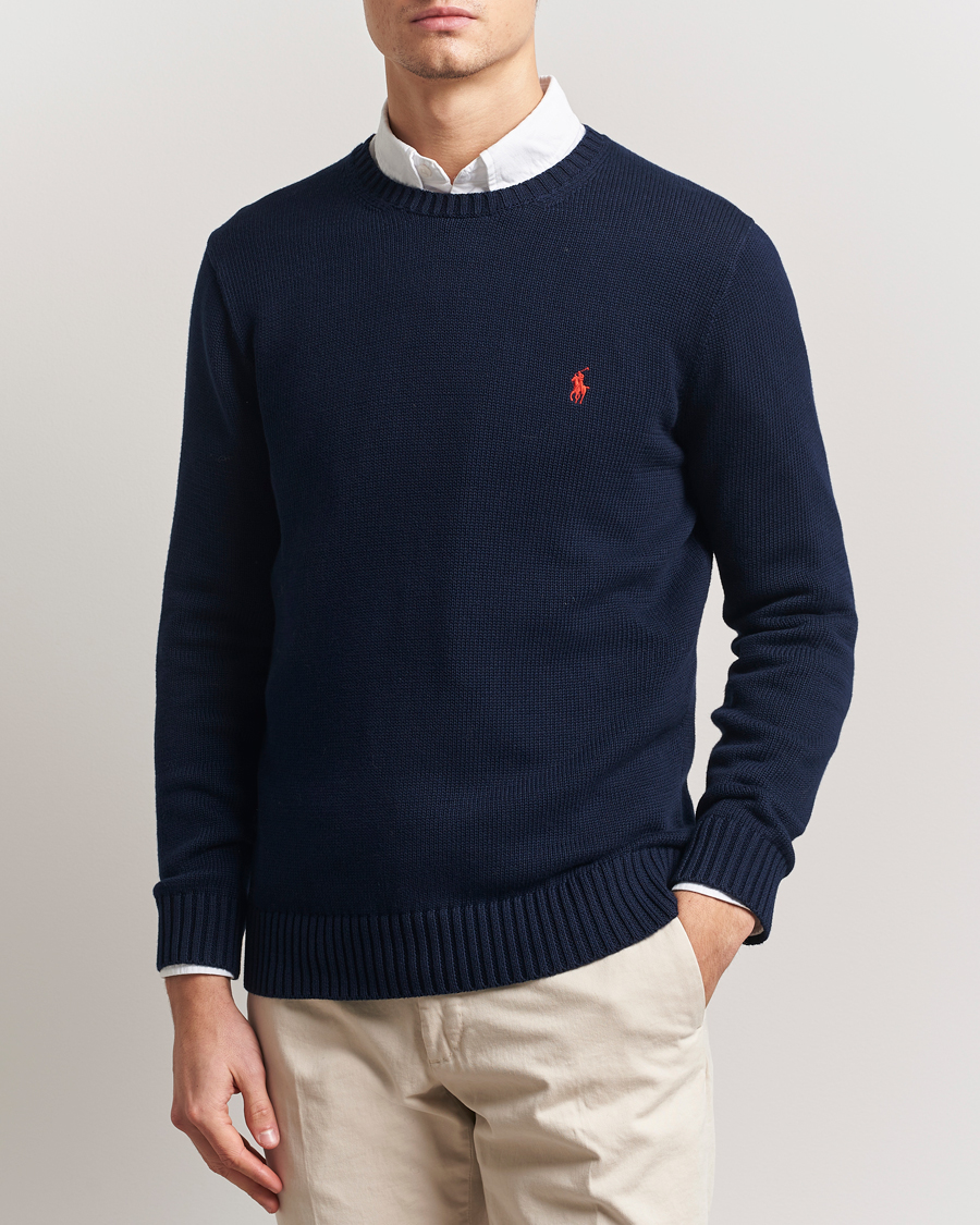 Men | Sweaters & Knitwear | Polo Ralph Lauren | Cotton Crew Neck Sweater Hunter Navy