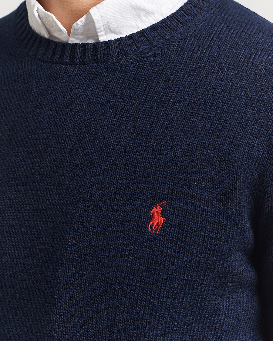 Men | Sweaters & Knitwear | Polo Ralph Lauren | Cotton Crew Neck Sweater Hunter Navy