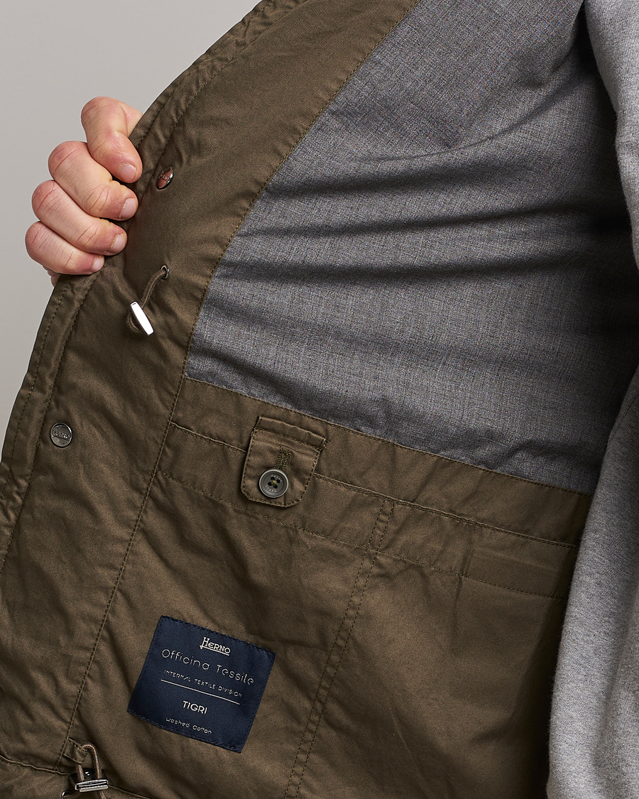 Men | Coats & Jackets | Herno | Cotton Field Jacket Army Green
