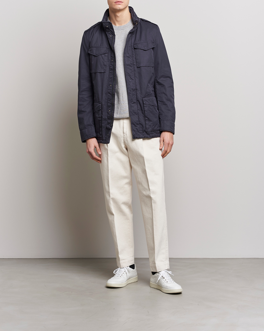 Men | Coats & Jackets | Herno | Cotton Field Jacket Navy