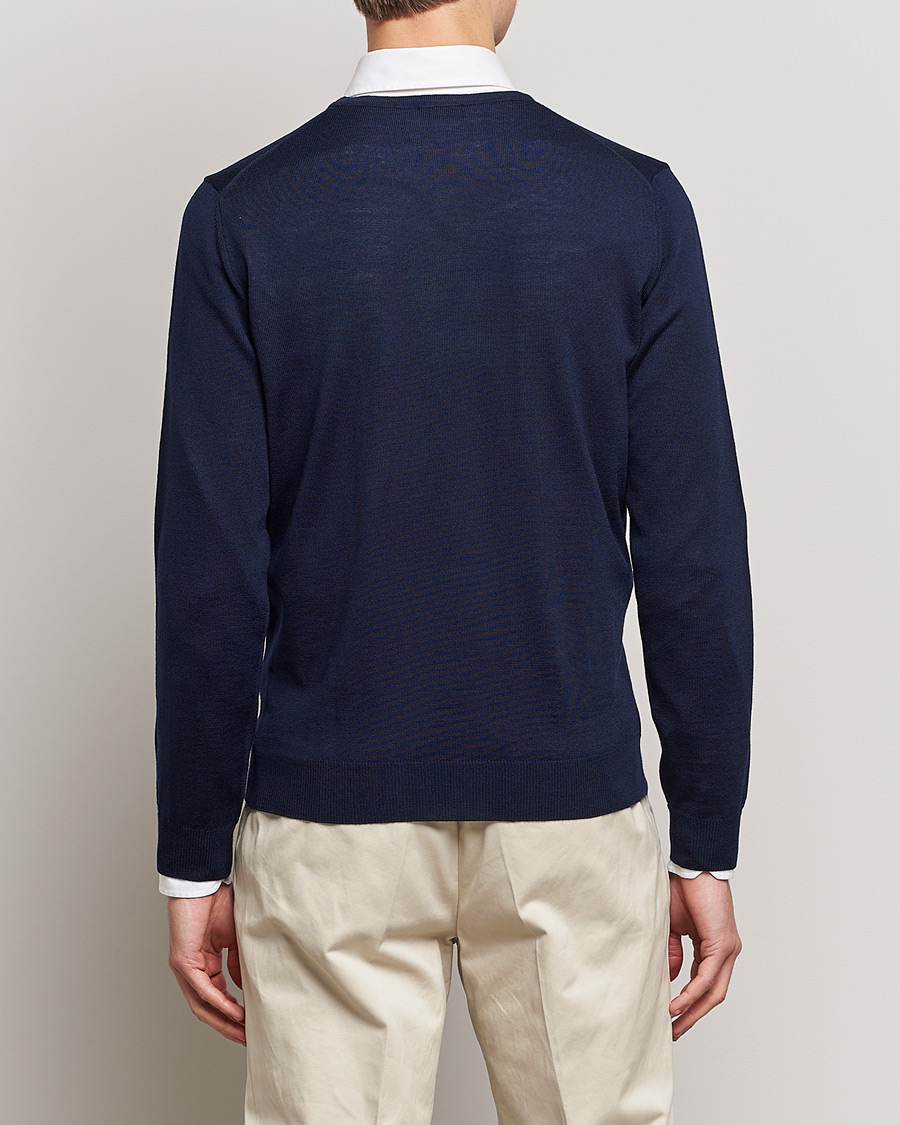 Men | Sweaters & Knitwear | Stenströms | Merino Crew Neck Navy