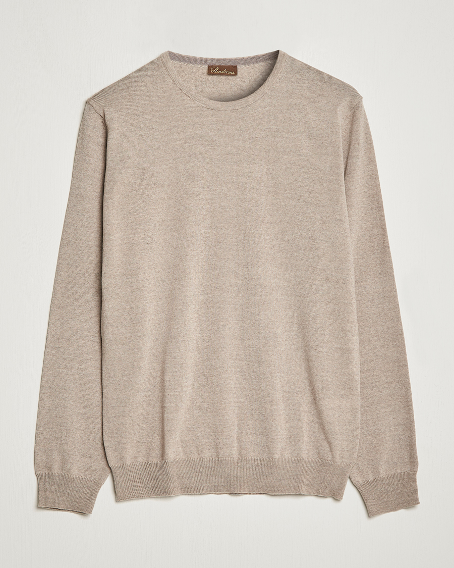 Men | Sweaters & Knitwear | Stenströms | Merino Crew Neck Sand