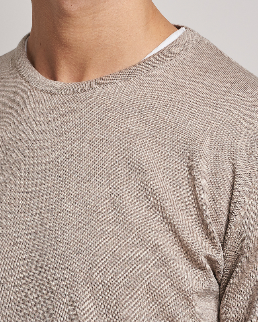 Men | Sweaters & Knitwear | Stenströms | Merino Crew Neck Sand