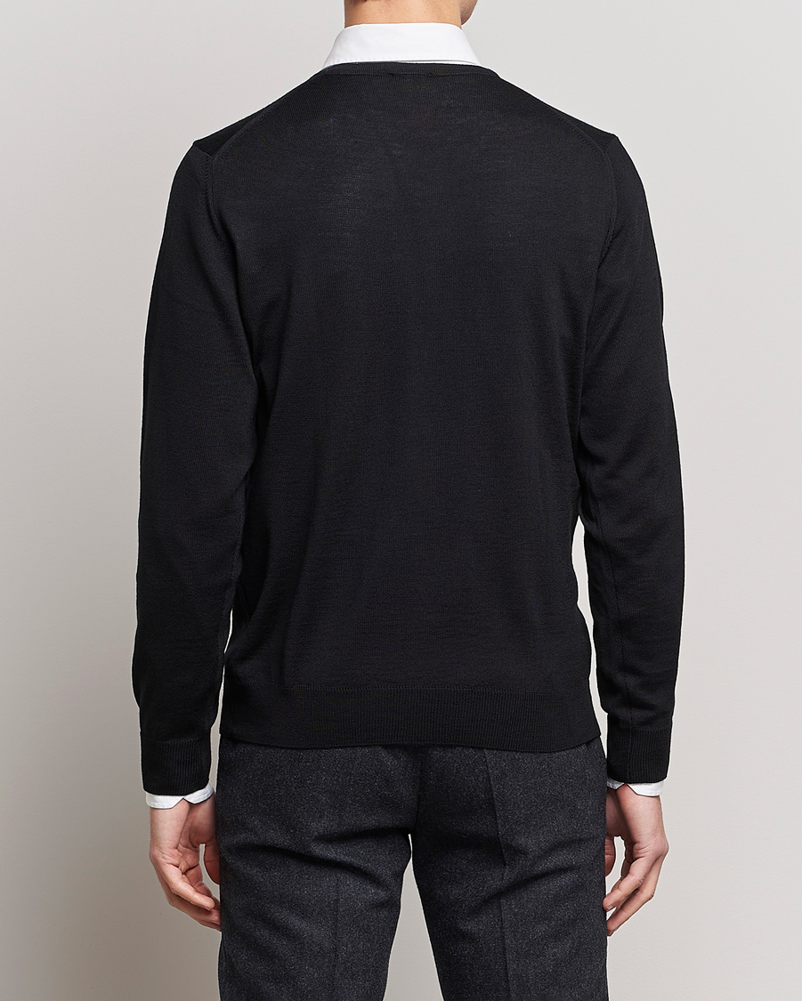 Men | Sweaters & Knitwear | Stenströms | Merino Crew Neck Black