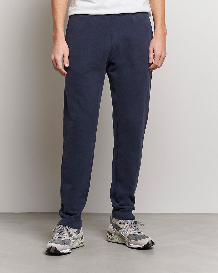 Men | Sweatpants | Sunspel | Cotton Loopback Track Pants Navy