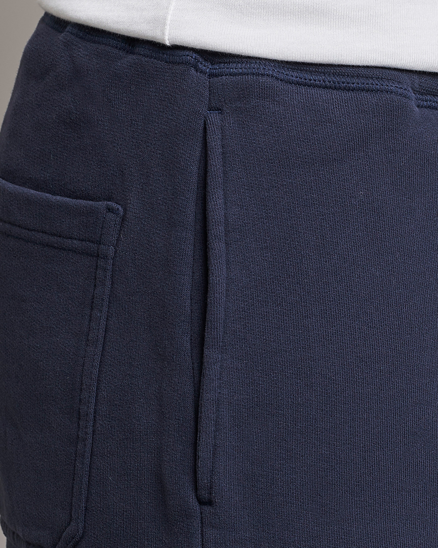 Men | Trousers | Sunspel | Cotton Loopback Track Pants Navy