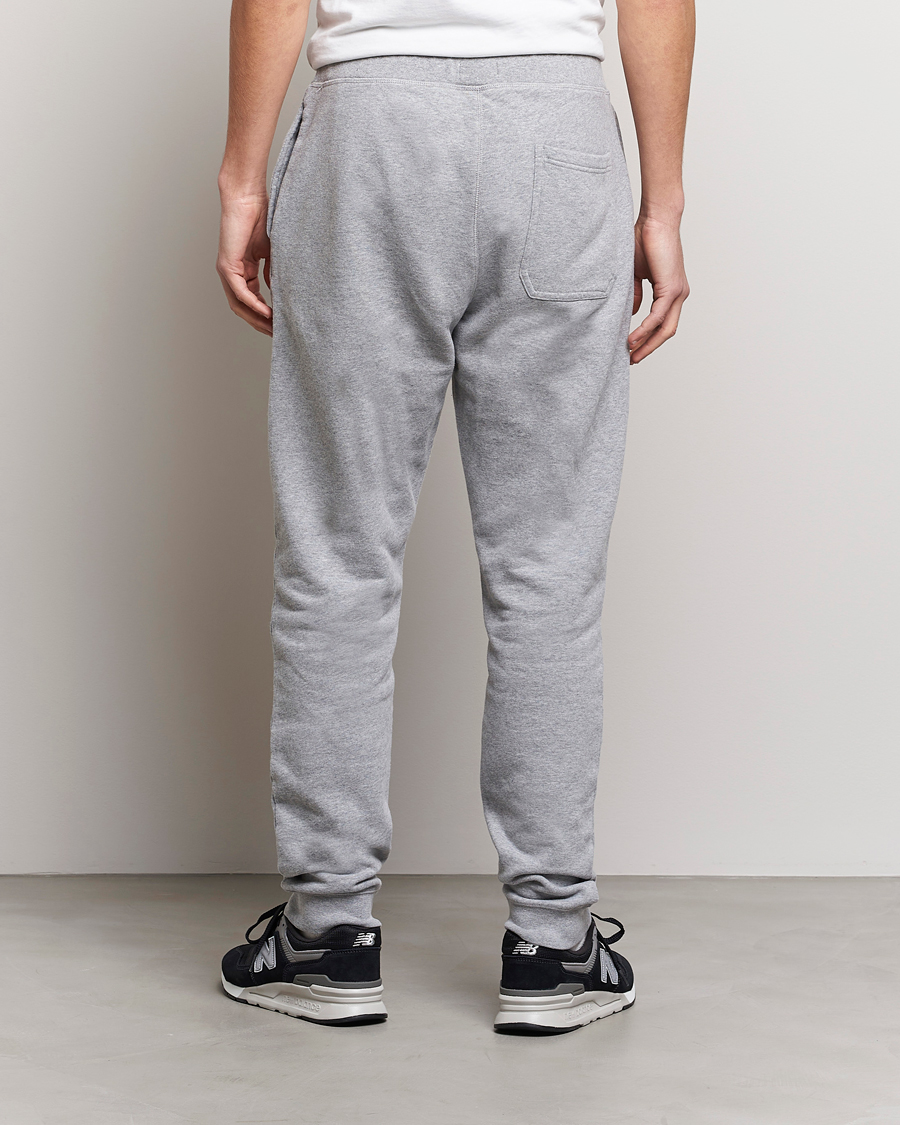 Men | Trousers | Sunspel | Cotton Loopback Track Pants Grey Melange