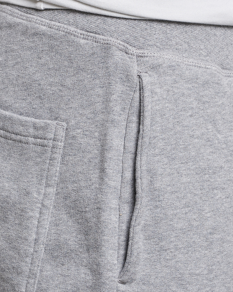 Men | Trousers | Sunspel | Cotton Loopback Track Pants Grey Melange