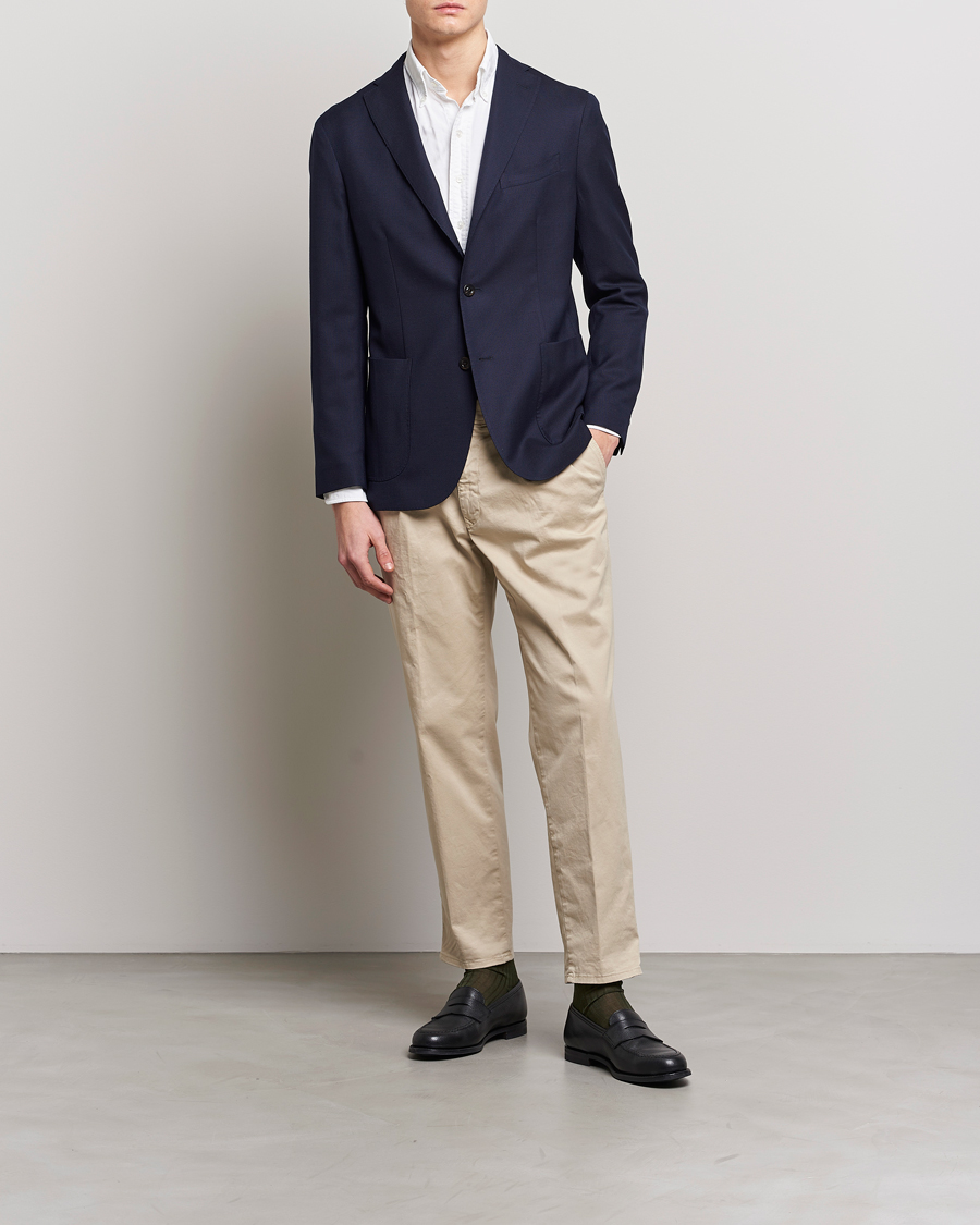 Men | Blazers | Boglioli | K Jacket Wool Hopsack Blazer Navy