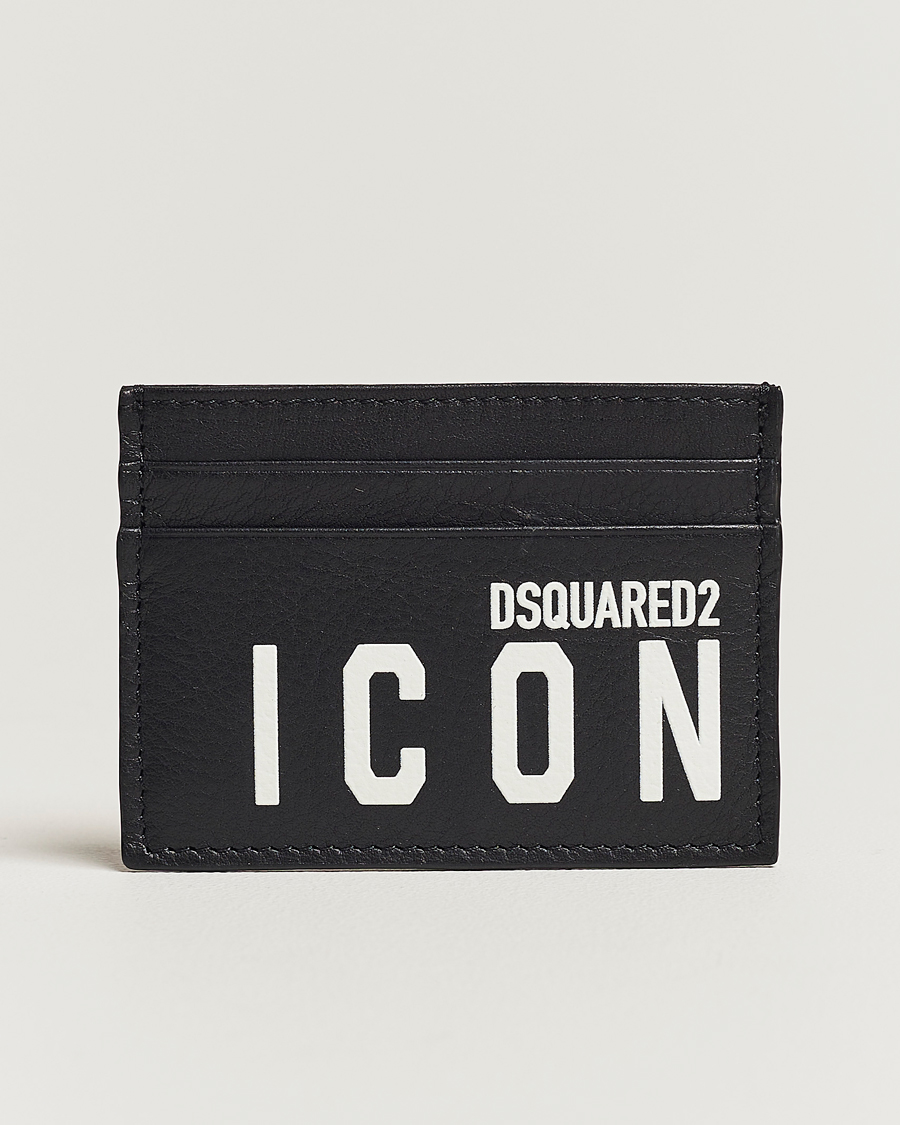 Men | Dsquared2 Icon Leather Card Holder Black | Dsquared2 | Icon Leather Card Holder Black
