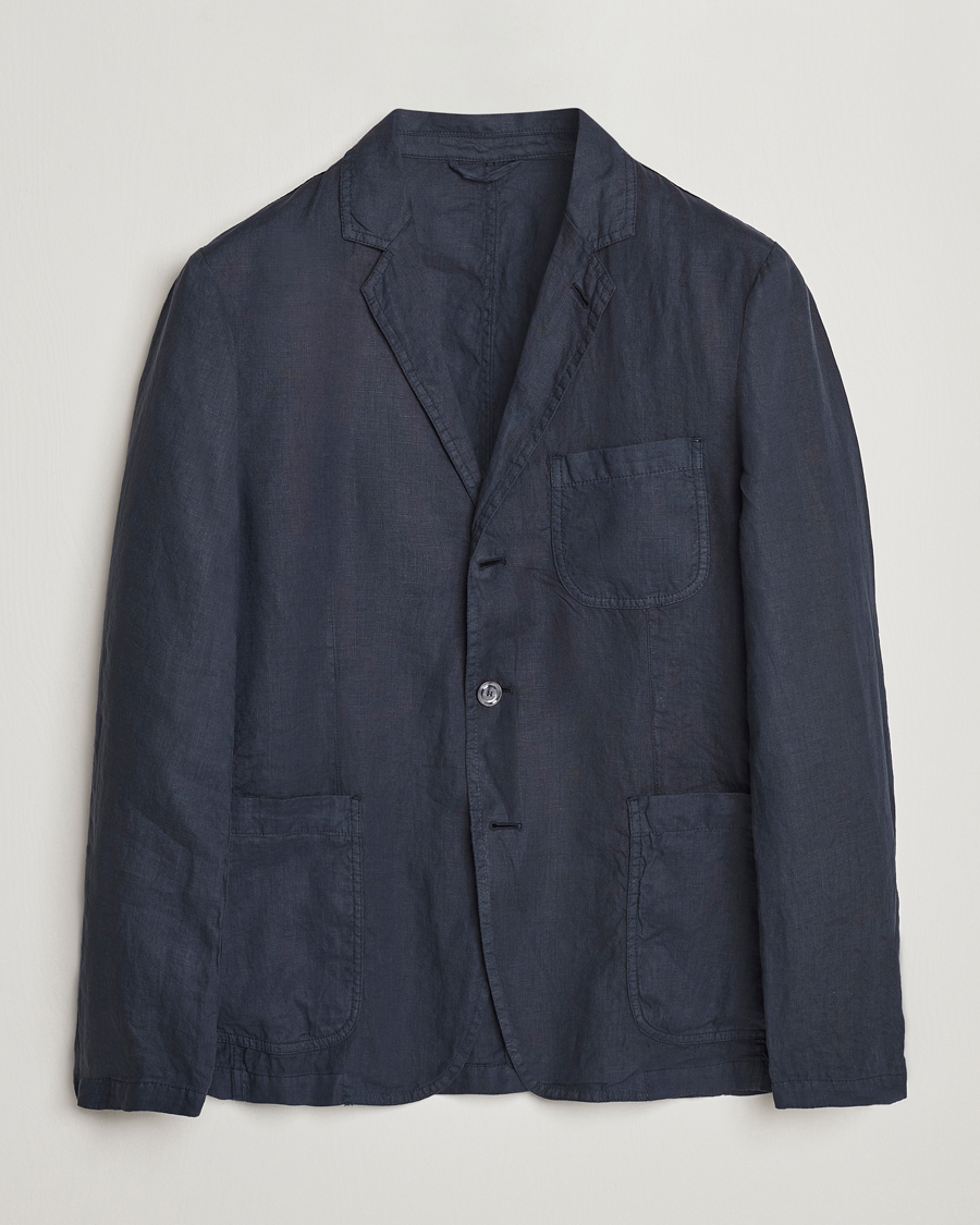 Men | Blazers | Aspesi | Samuraki Linen Blazer Navy
