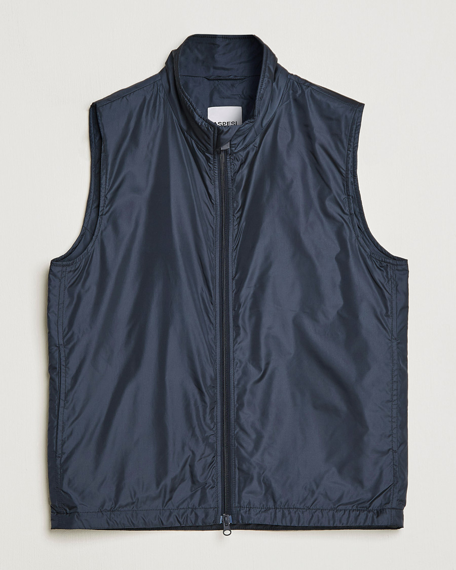 Men | Gilets | Aspesi | Vernes Nylon Gilet Navy