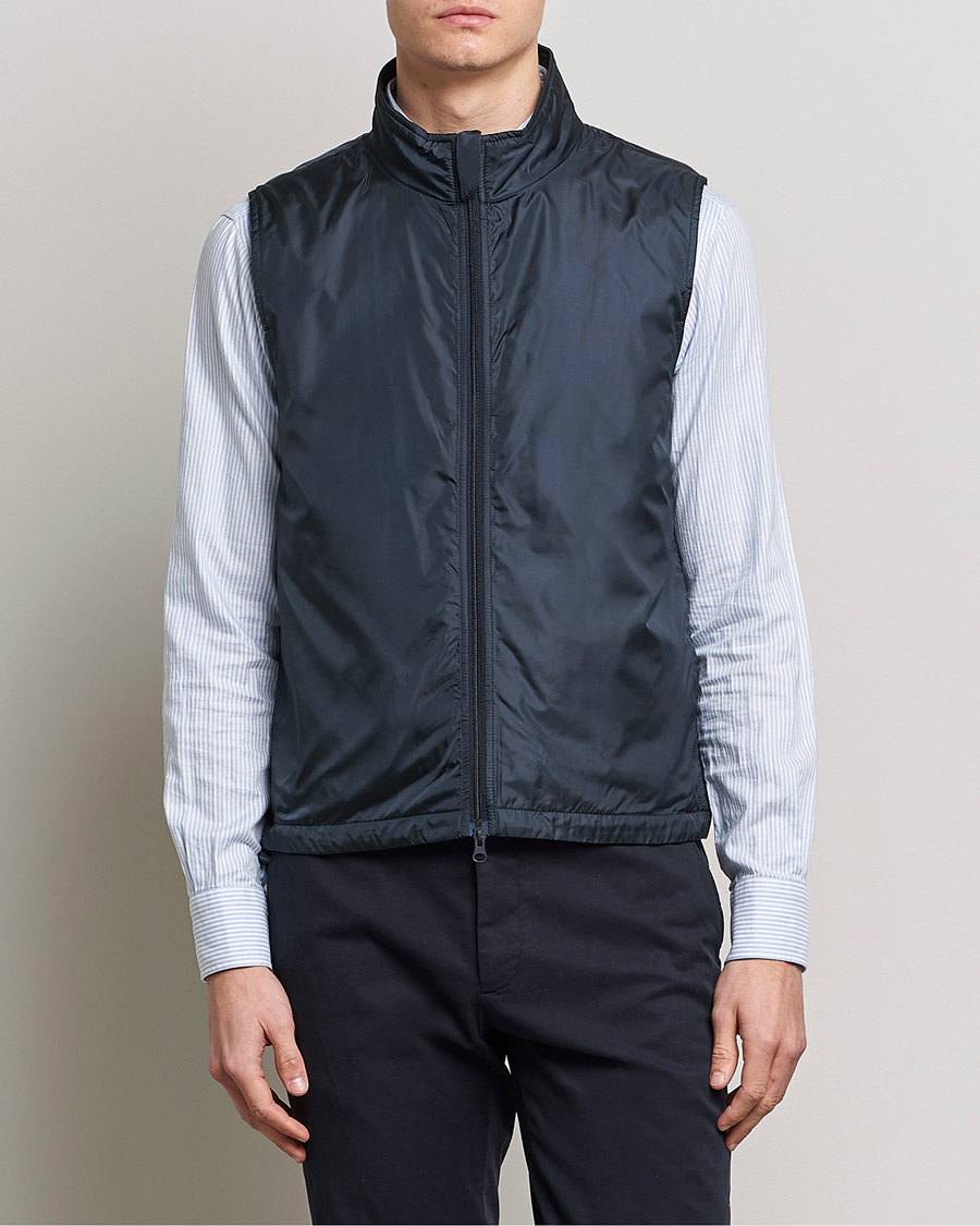 Aspesi Vernes Nylon Gilet Navy at CareOfCarl.com